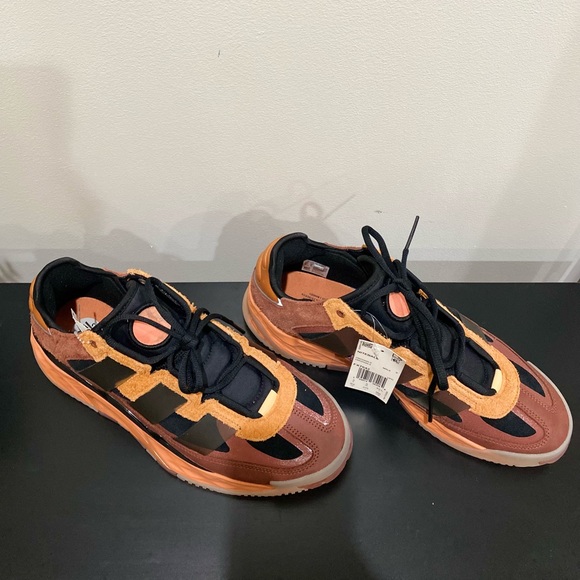 Adidas Originals Niteball Hazy Copper Core Black Acid Orange Sneakers Size: 9.5 - Picture 3 of 8